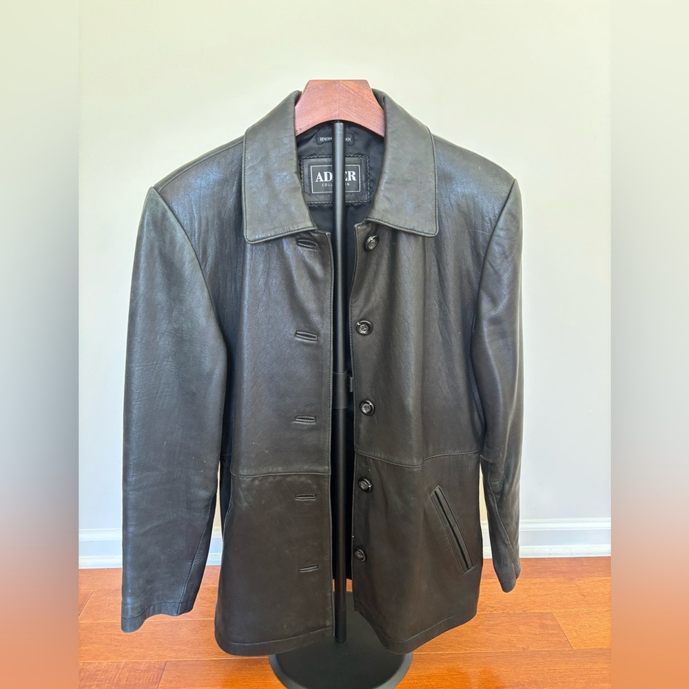 Adler Collection Womens Black Genuine Lambskin Leather Jacket Medium